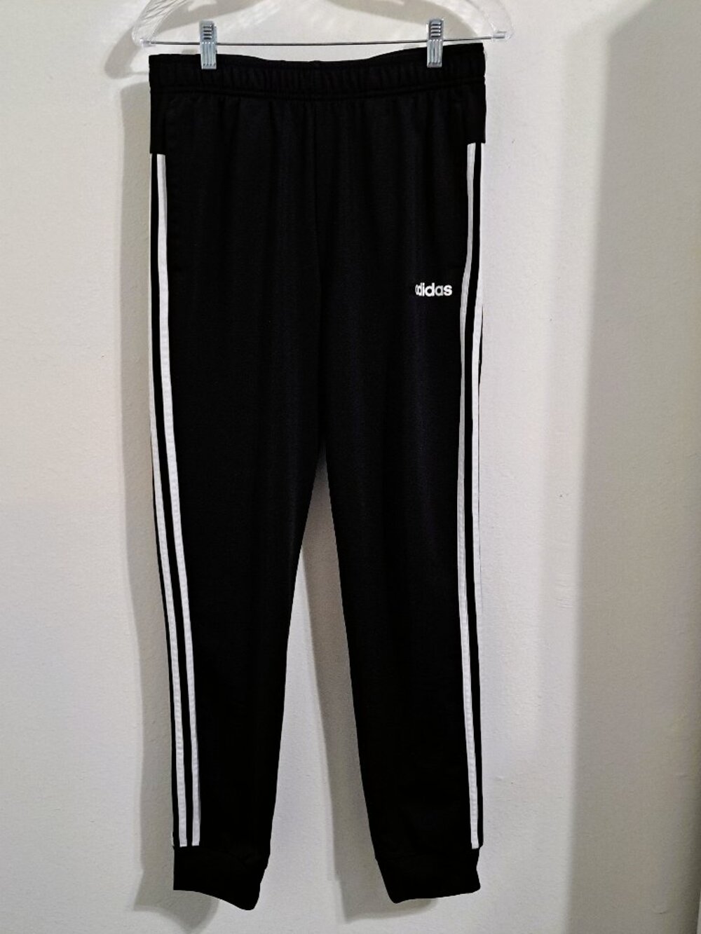 adidas Women's Joggers Pants 3 Stripes Black/White Size M